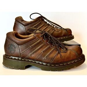 Dr Martens Newton Brown Leather Shoes Mens 11 Chunky Y2K Oxford Lug Sole Vintage
